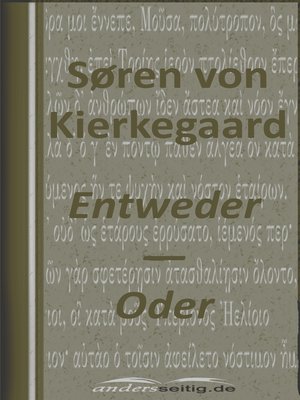 cover image of Entweder--Oder